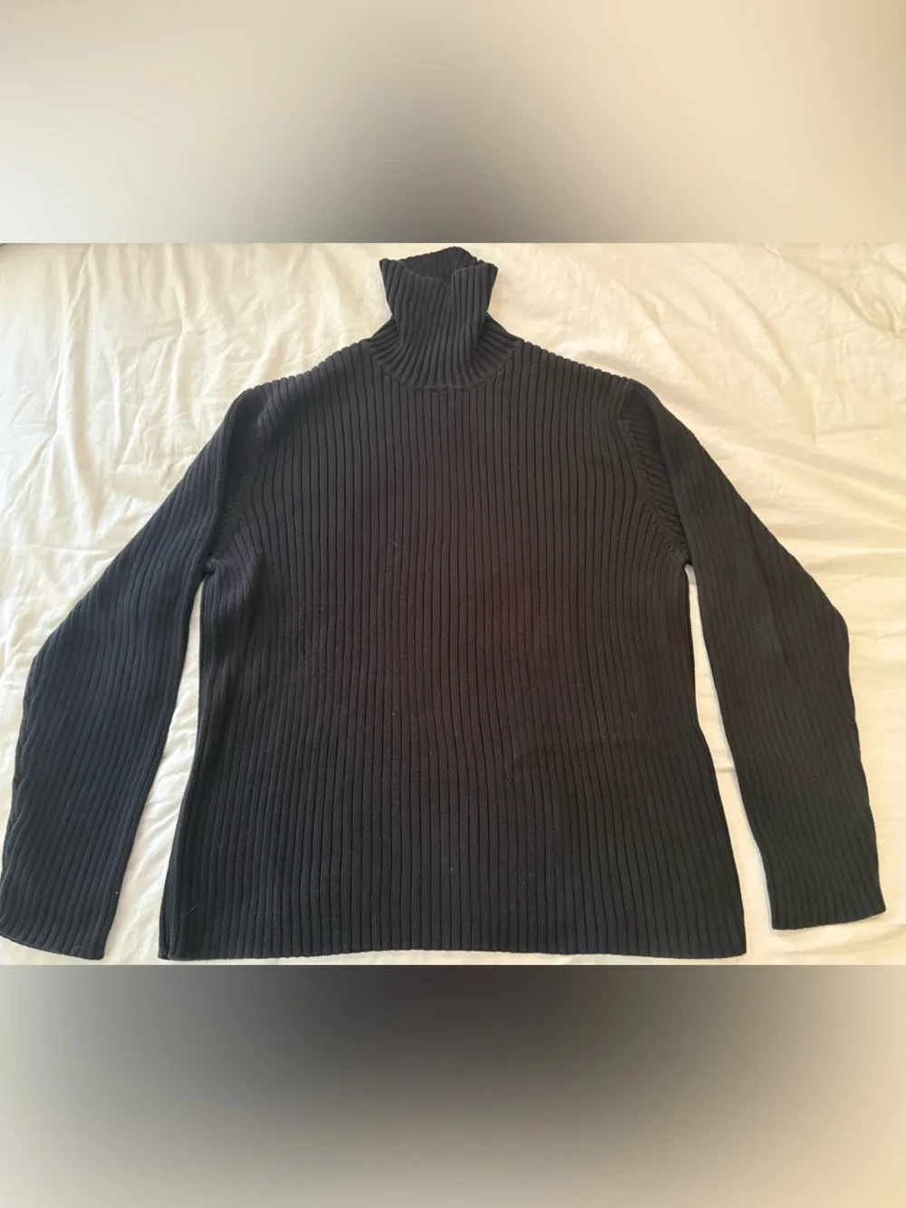 J. Crew Men's Navy Blue Ribbed Turtleneck Sweater